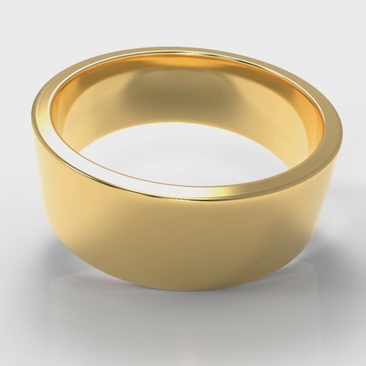 8mm Flat Top Comfort Fit Wedding Ring - Yellow Gold