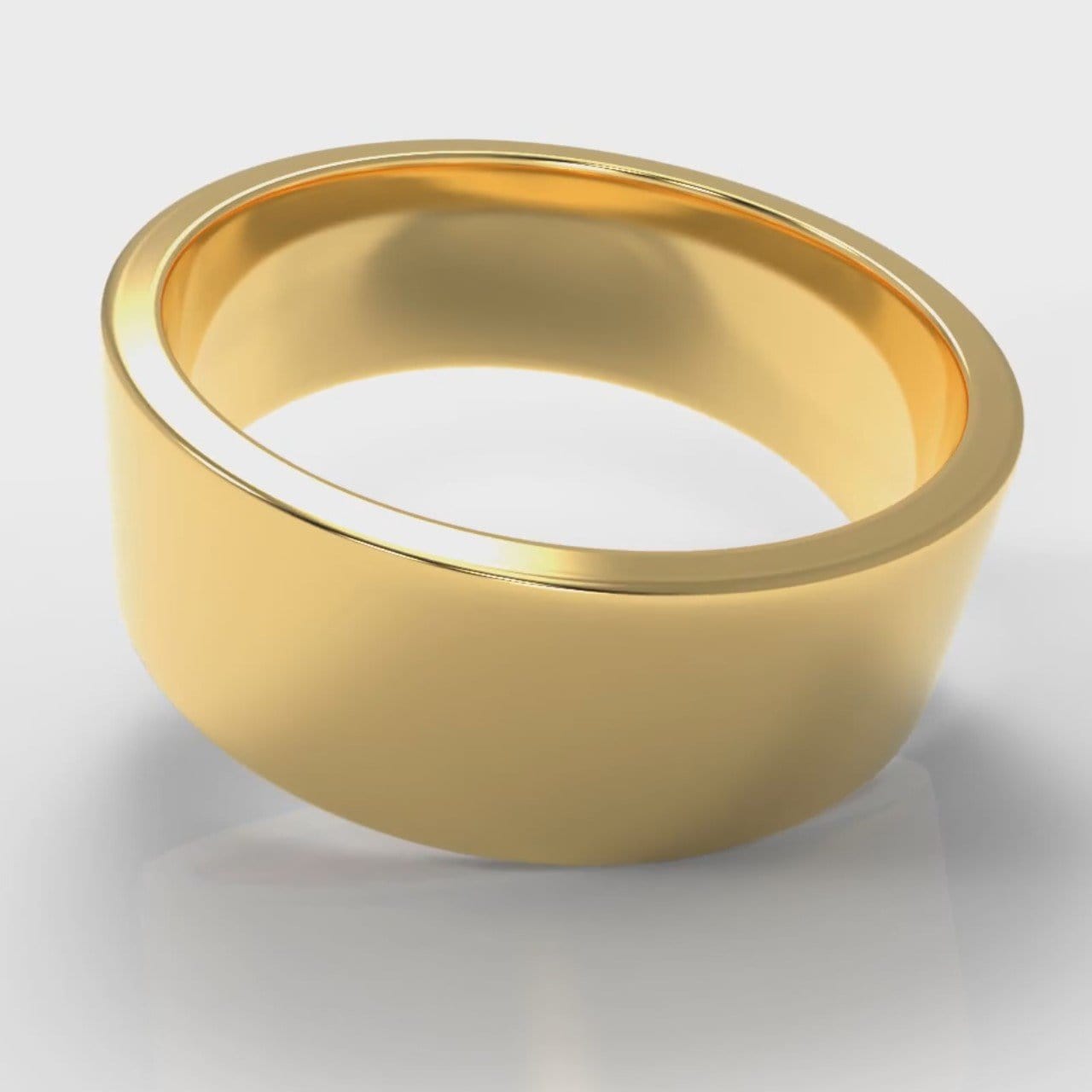 8mm Flat Top Comfort Fit Wedding Ring - Yellow Gold