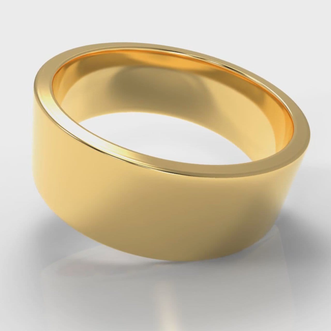 8mm Flat Top Comfort Fit Wedding Ring - Yellow Gold