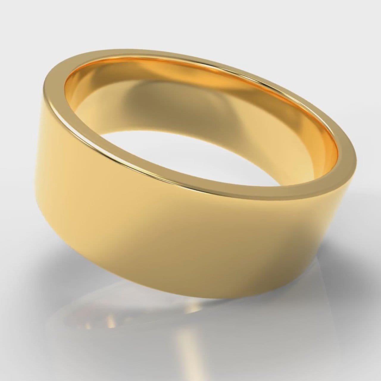 8mm Flat Top Comfort Fit Wedding Ring - Yellow Gold