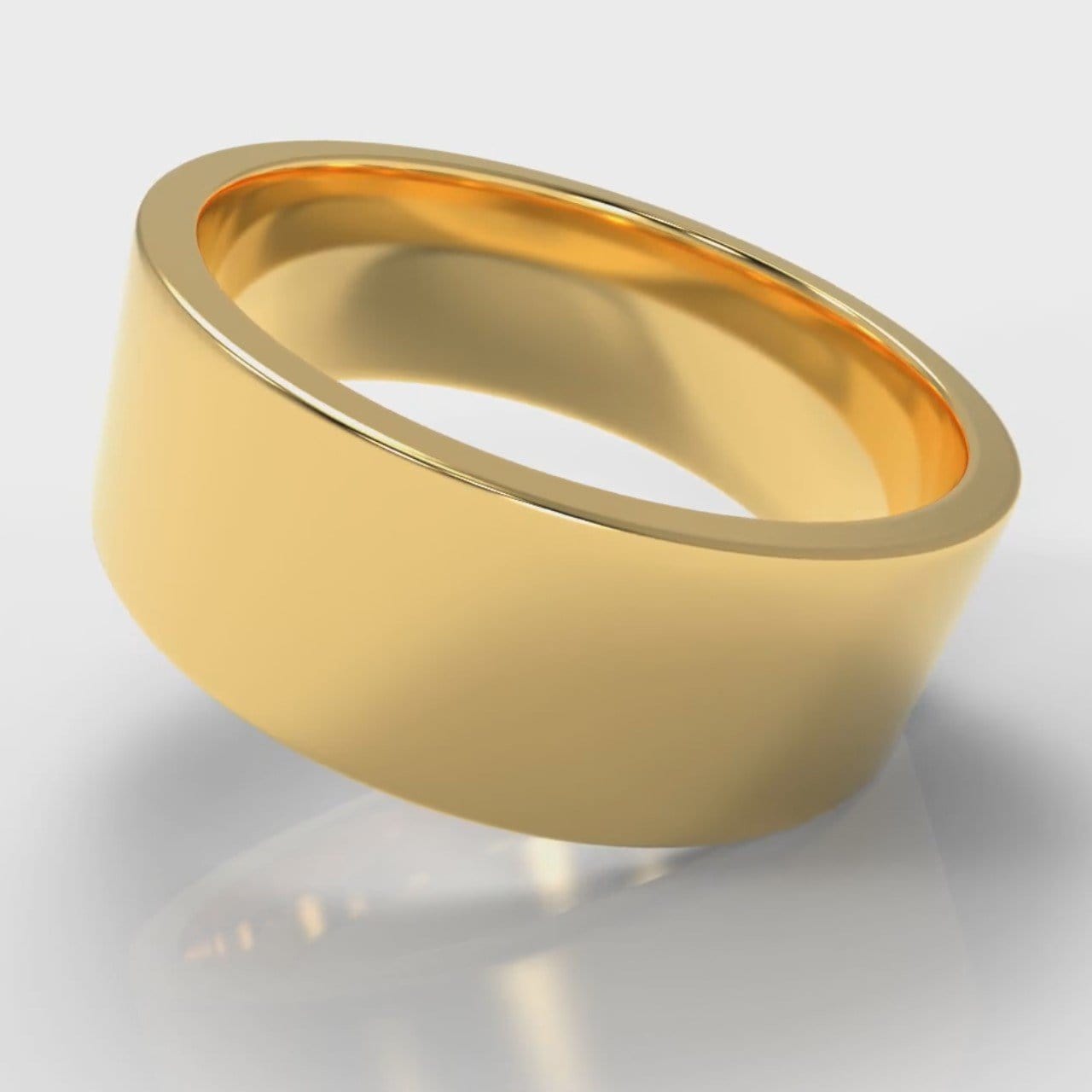 8mm Flat Top Comfort Fit Wedding Ring - Yellow Gold