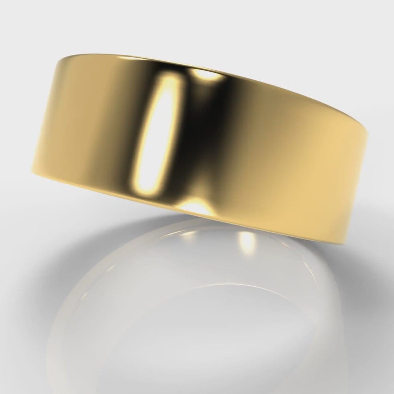 8mm Flat Top Comfort Fit Wedding Ring - Yellow Gold