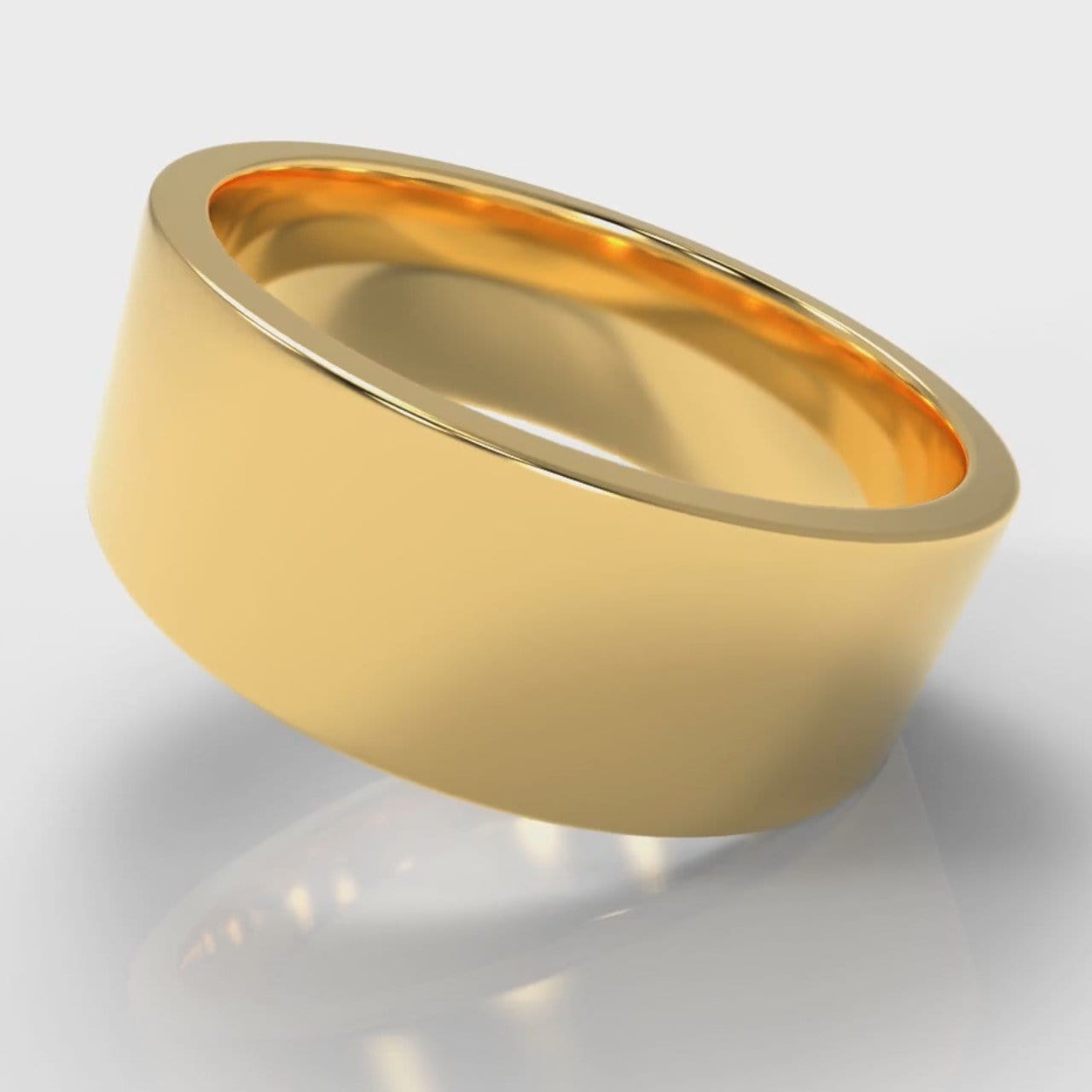 8mm Flat Top Comfort Fit Wedding Ring - Yellow Gold