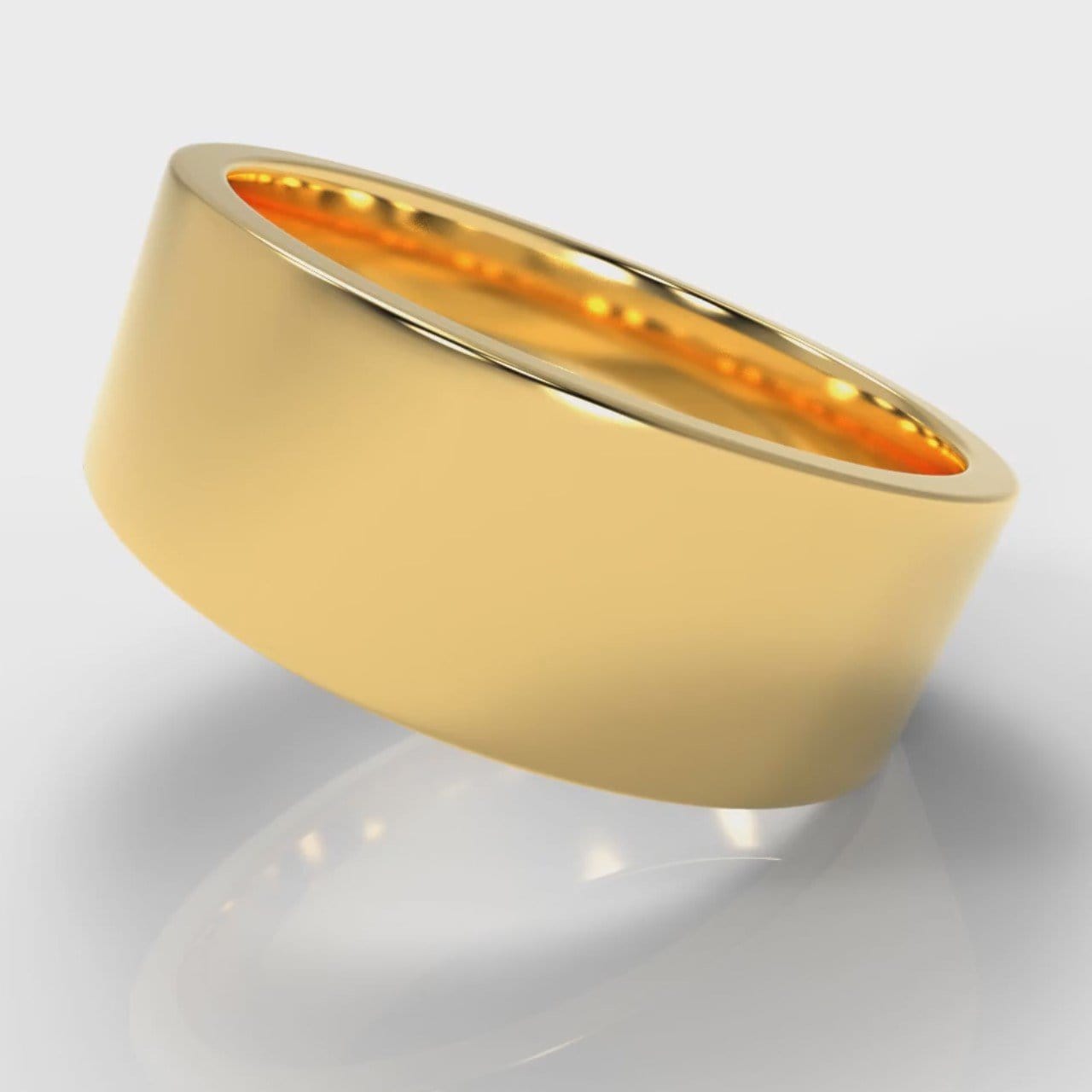 8mm Flat Top Comfort Fit Wedding Ring - Yellow Gold