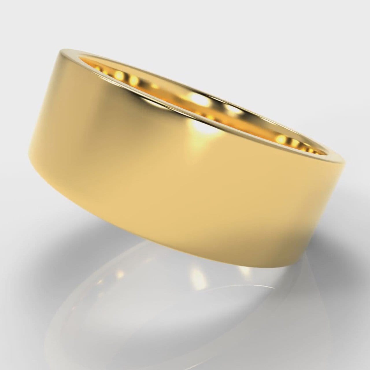 8mm Flat Top Comfort Fit Wedding Ring - Yellow Gold