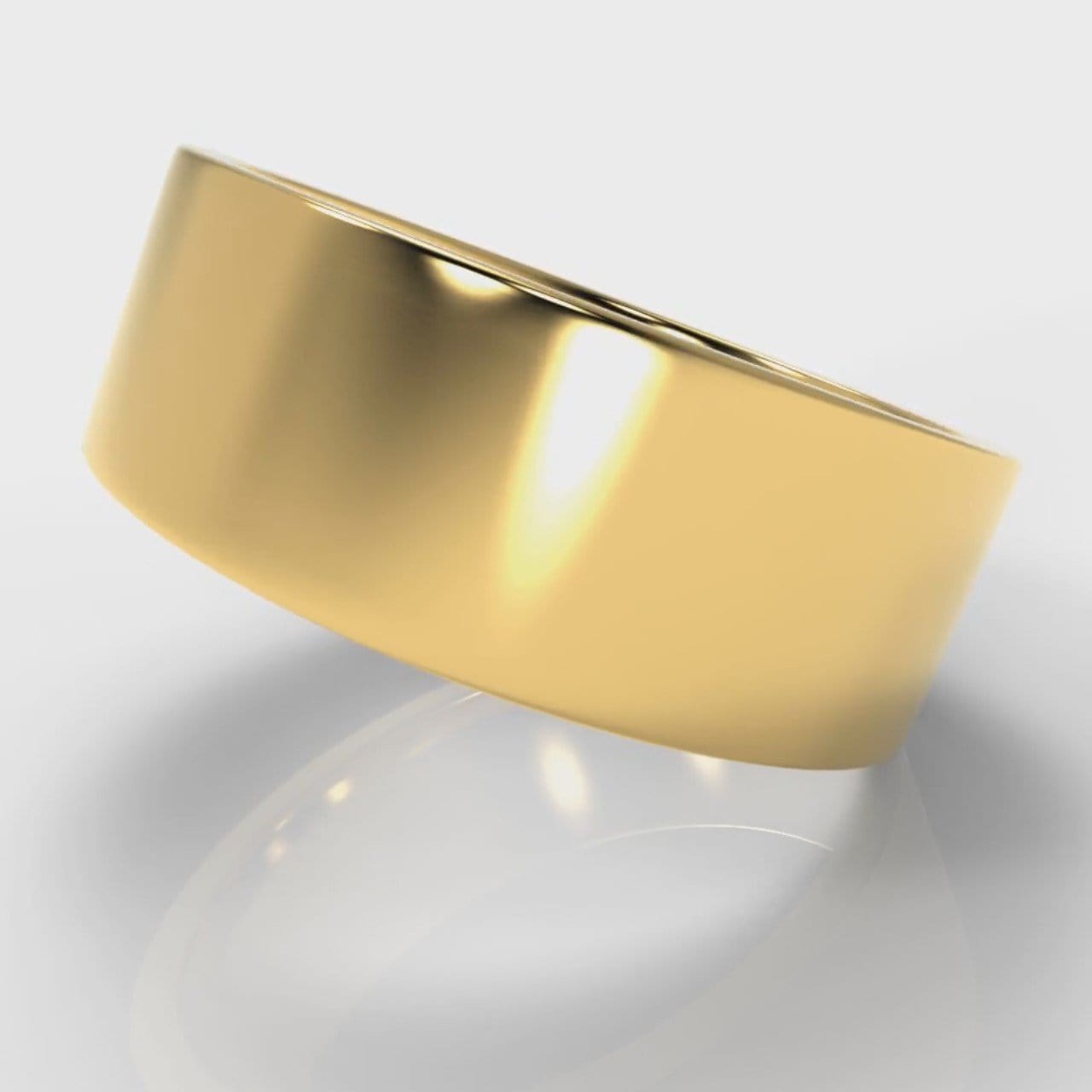 8mm Flat Top Comfort Fit Wedding Ring - Yellow Gold