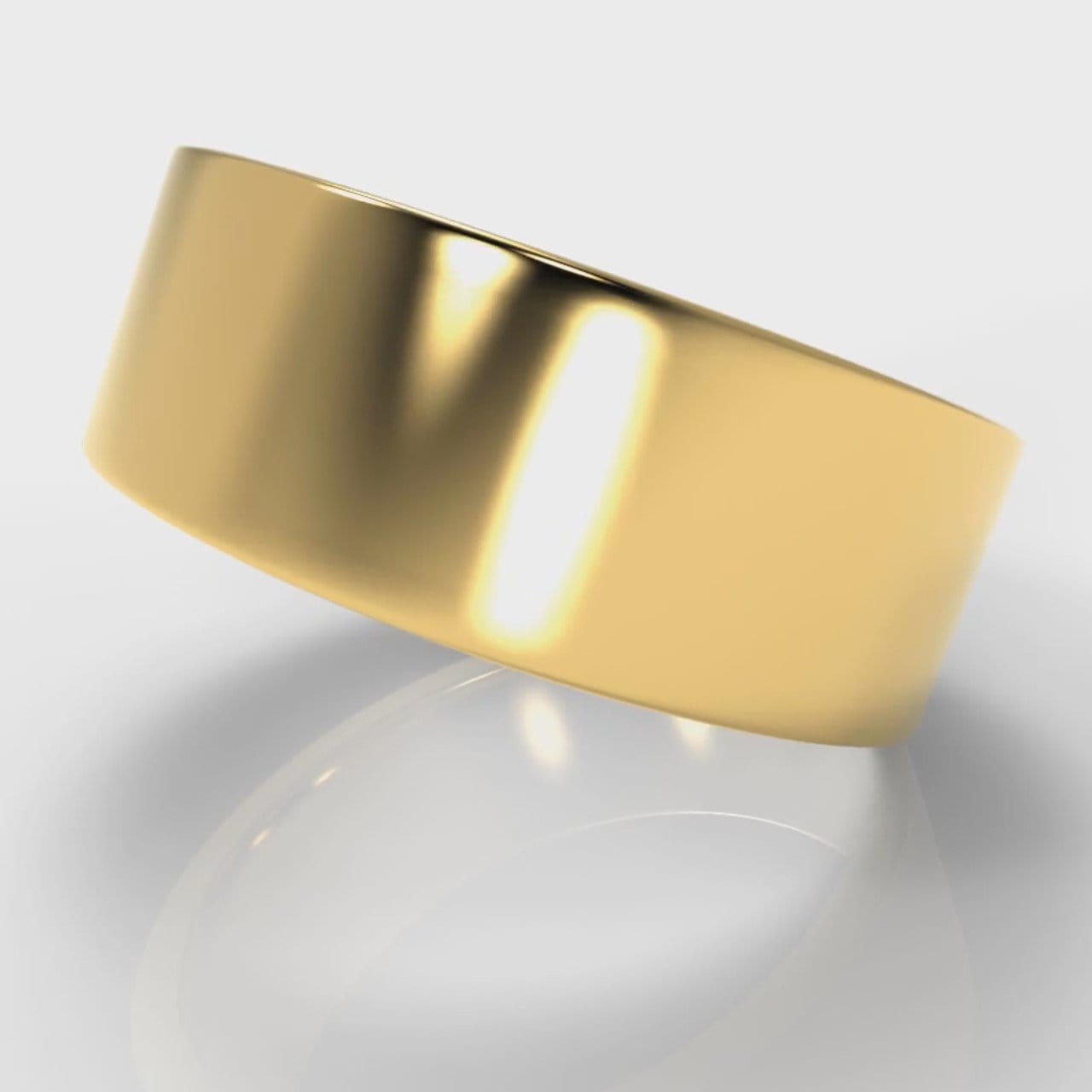 8mm Flat Top Comfort Fit Wedding Ring - Yellow Gold