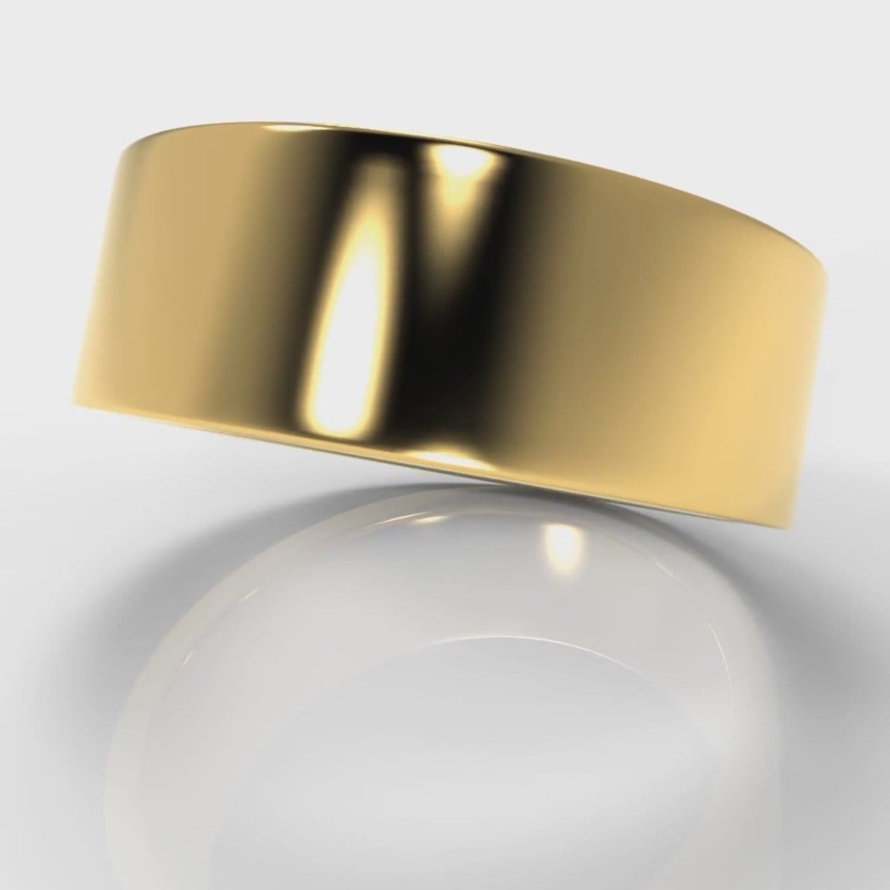 8mm Flat Top Comfort Fit Wedding Ring - Yellow Gold