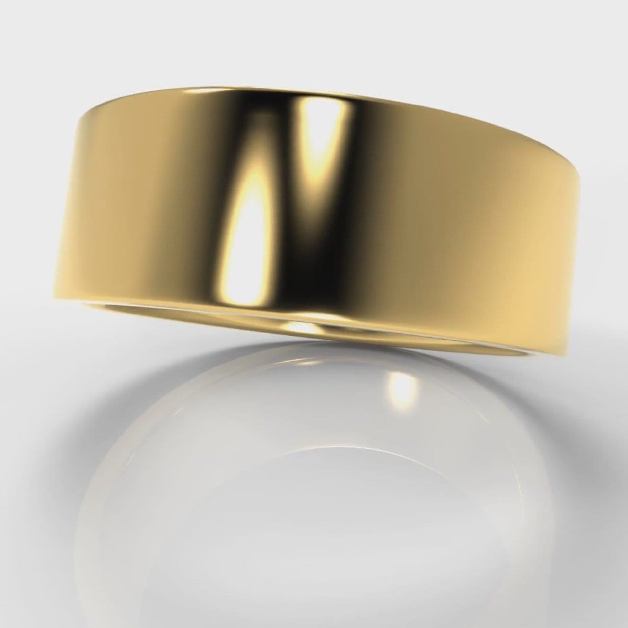 8mm Flat Top Comfort Fit Wedding Ring - Yellow Gold