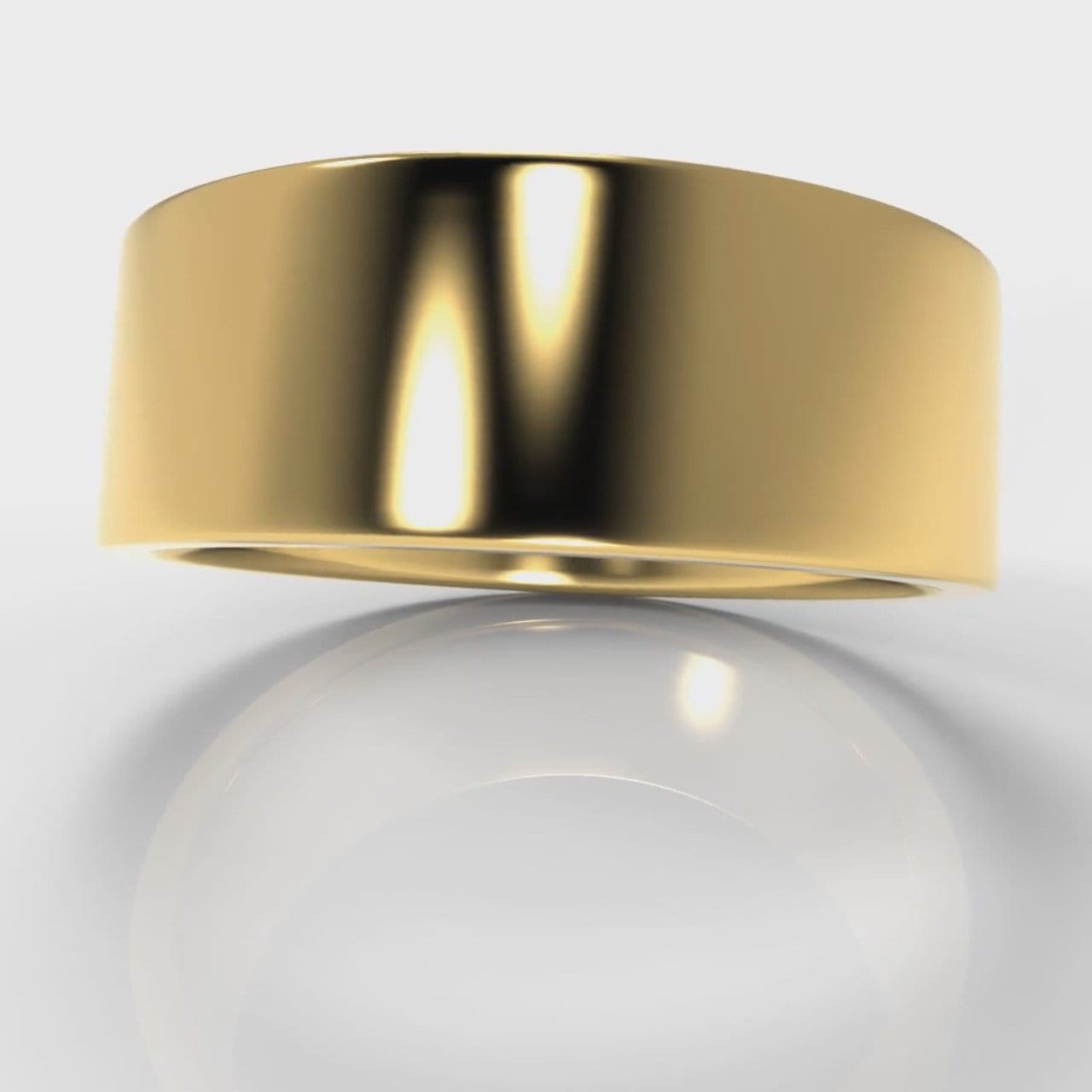 8mm Flat Top Comfort Fit Wedding Ring - Yellow Gold