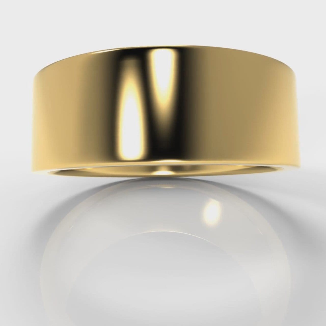 8mm Flat Top Comfort Fit Wedding Ring - Yellow Gold