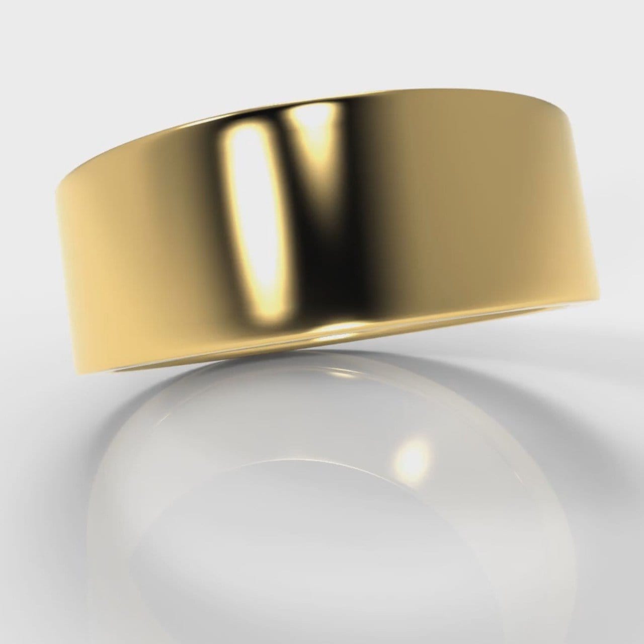 8mm Flat Top Comfort Fit Wedding Ring - Yellow Gold