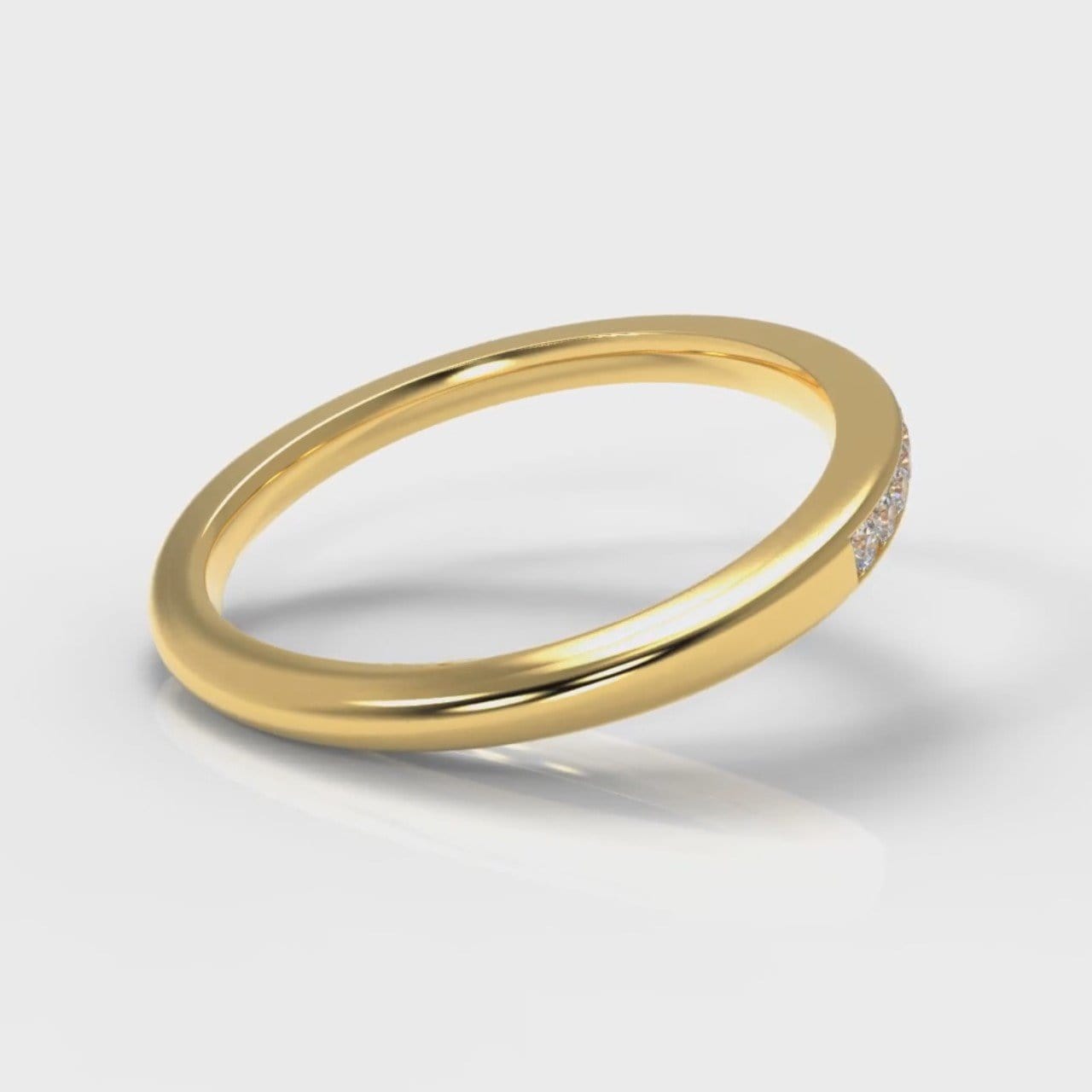 Petite Channel Set Diamond Wedding Ring - Yellow Gold