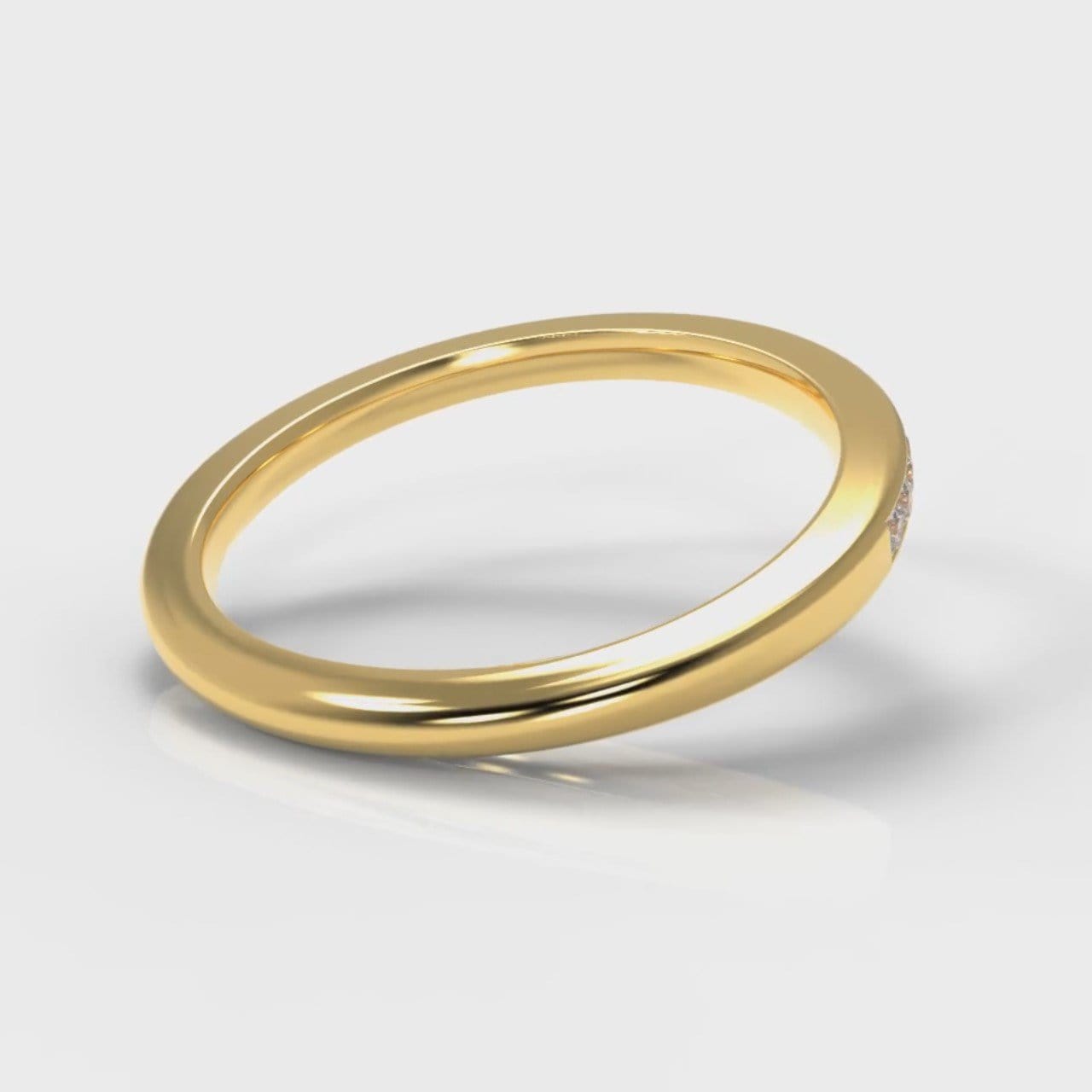 Petite Channel Set Diamond Wedding Ring - Yellow Gold