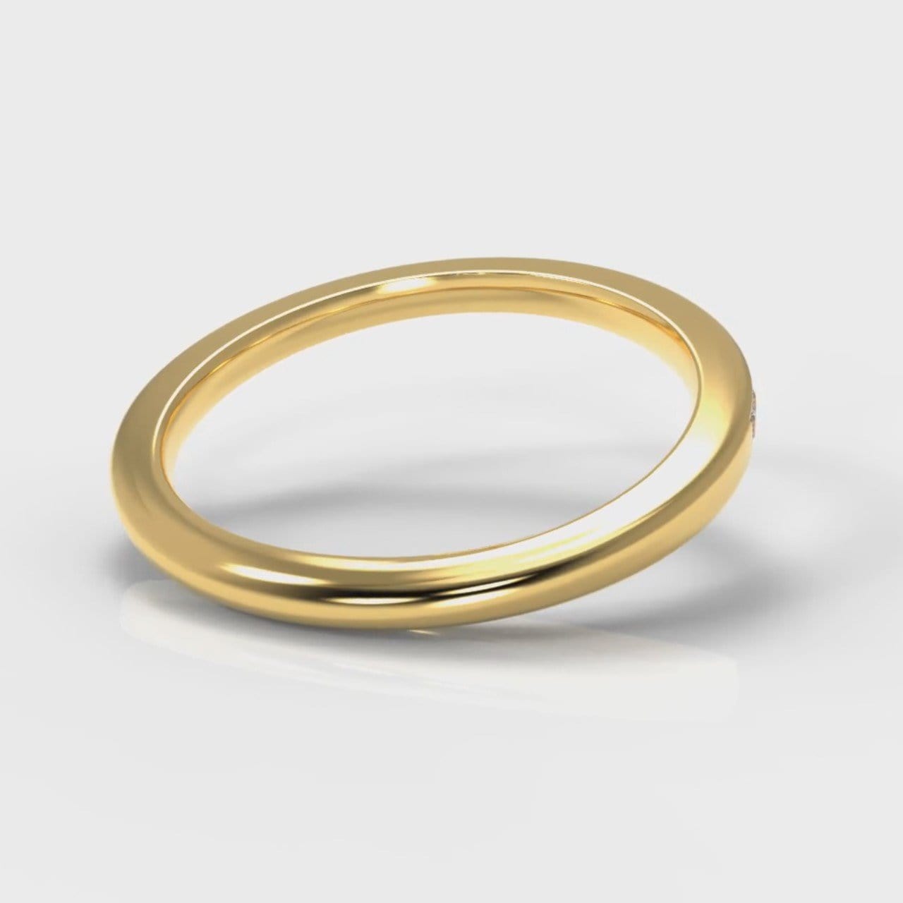 Petite Channel Set Diamond Wedding Ring - Yellow Gold