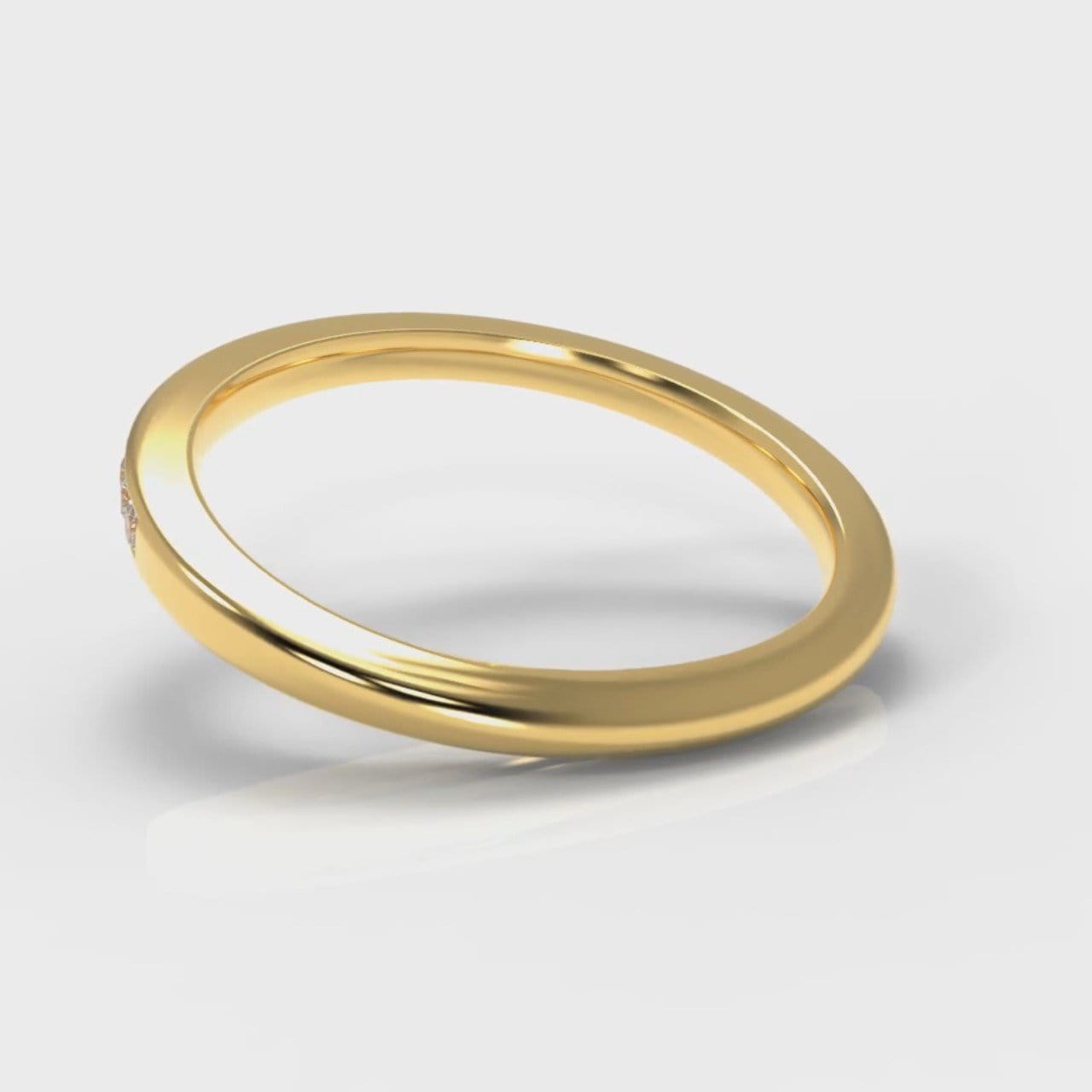 Petite Channel Set Diamond Wedding Ring - Yellow Gold