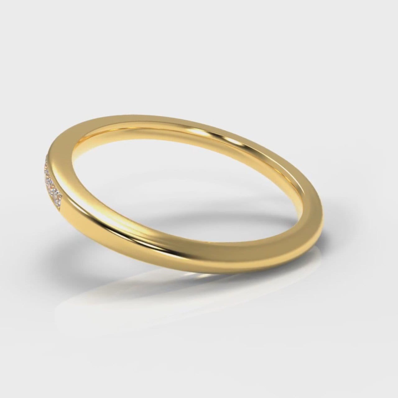 Petite Channel Set Diamond Wedding Ring - Yellow Gold