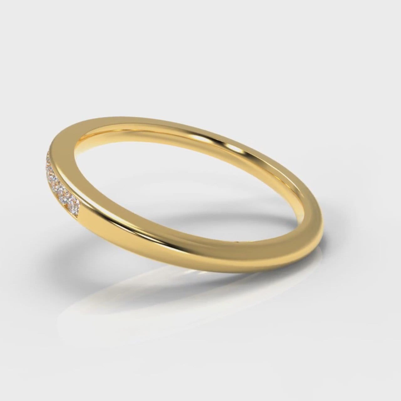 Petite Channel Set Diamond Wedding Ring - Yellow Gold