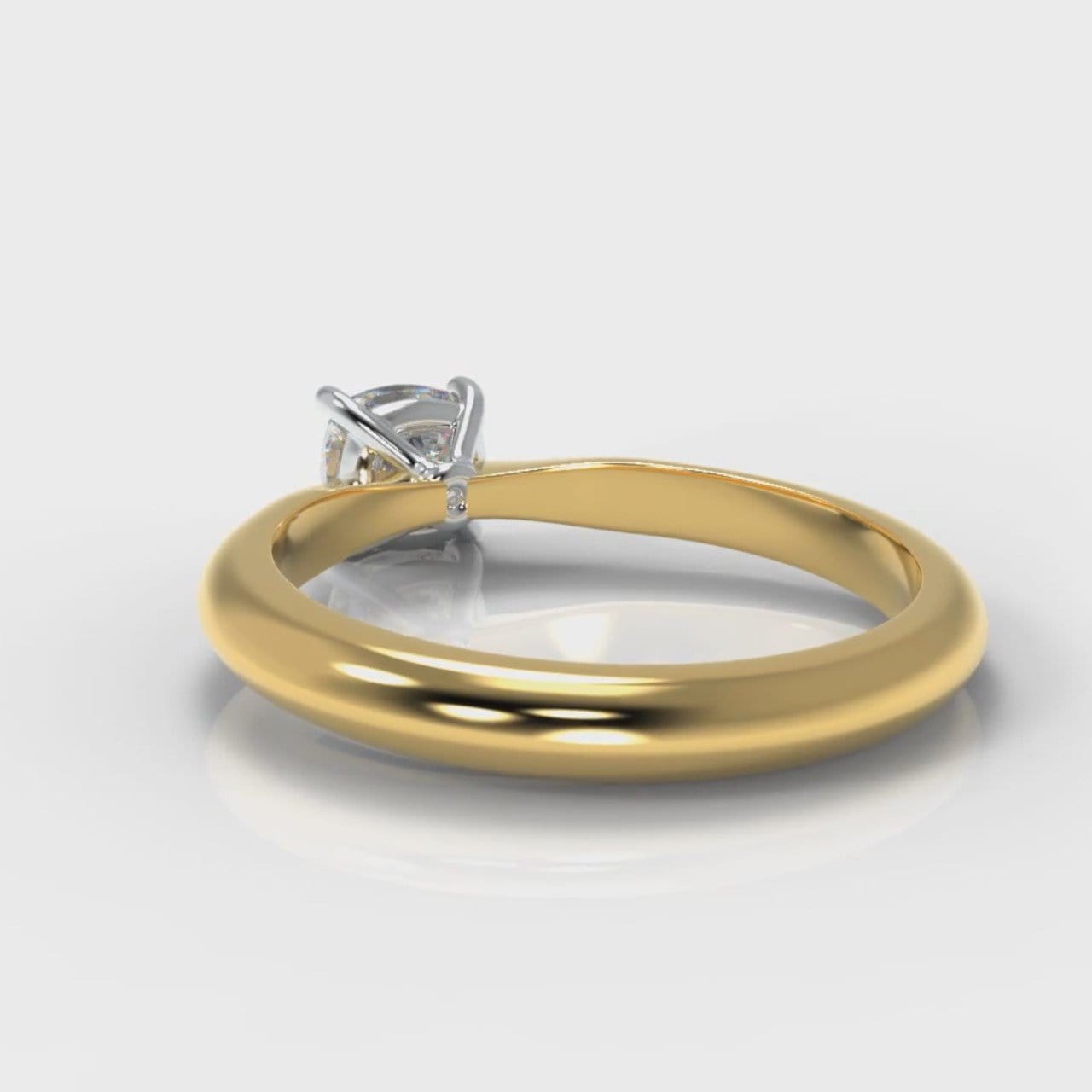 Carrée Solitaire Cushion Cut Diamond Engagement Ring - Yellow Gold