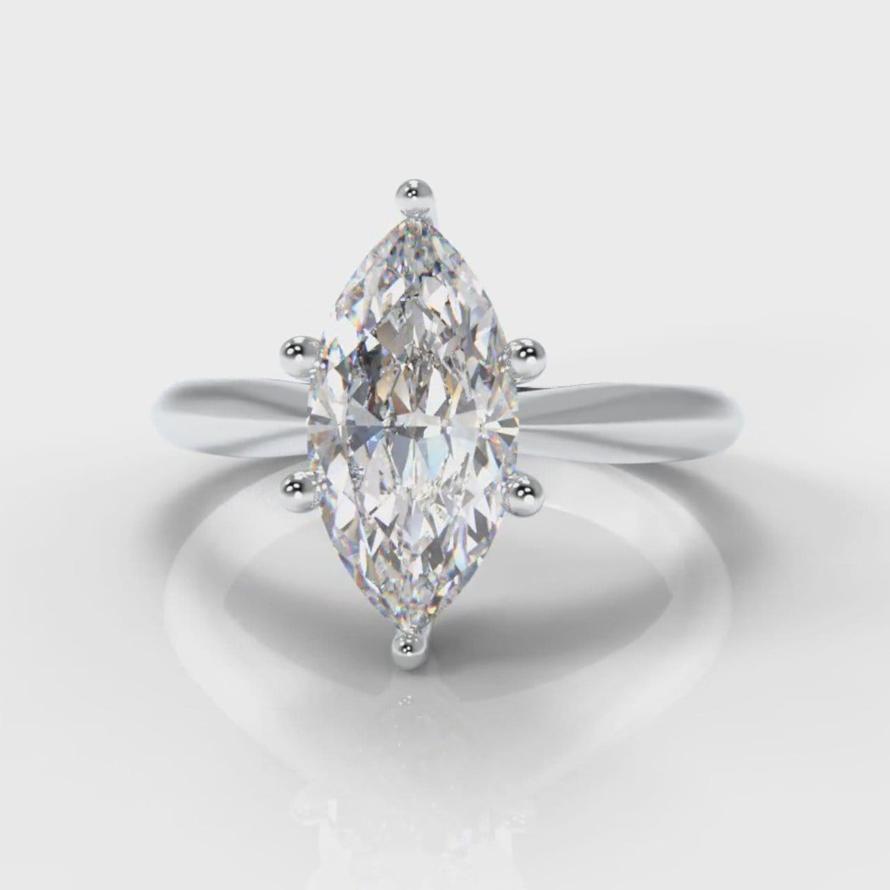 Star Solitaire Marquise Diamond Engagement Ring