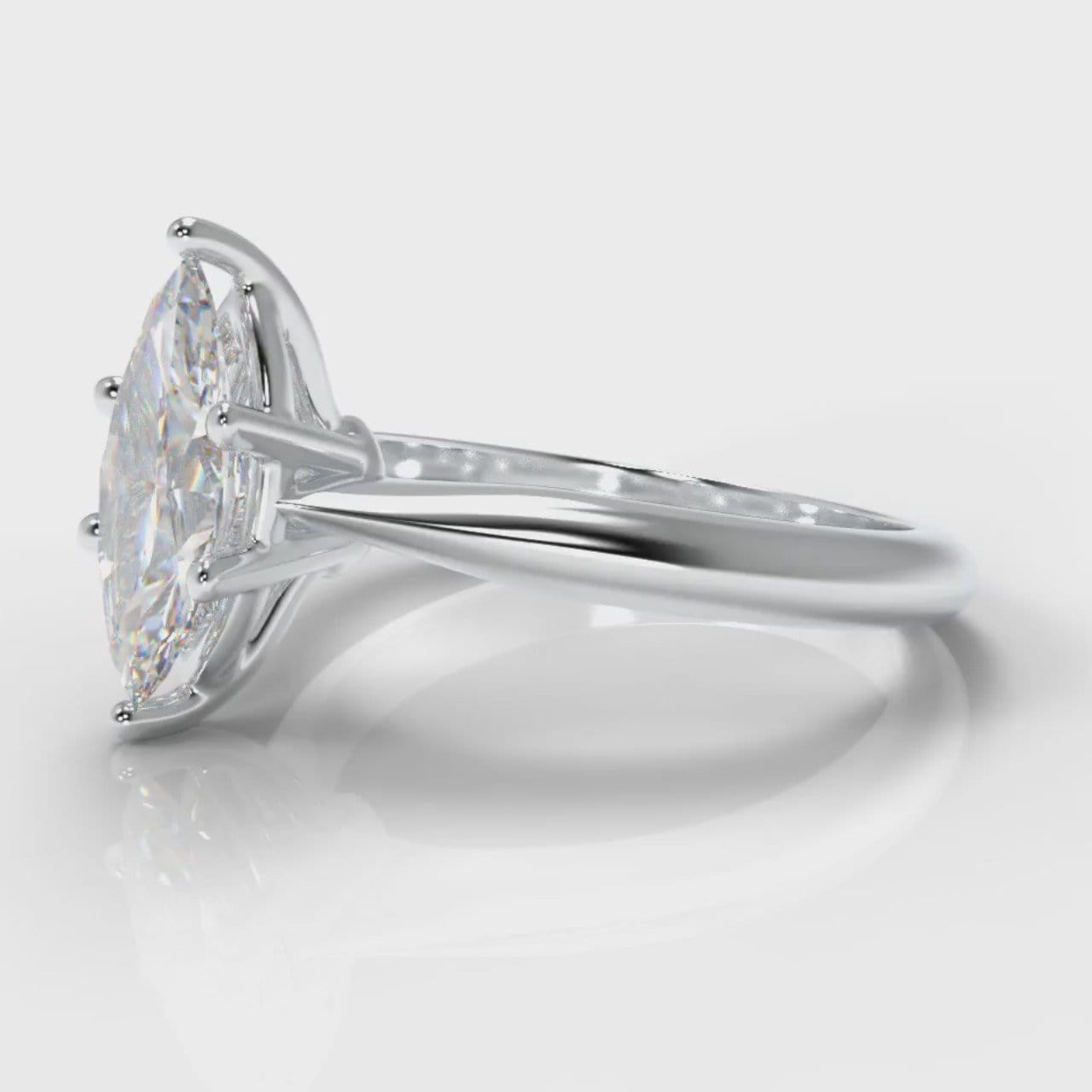 Star Solitaire Marquise Diamond Engagement Ring