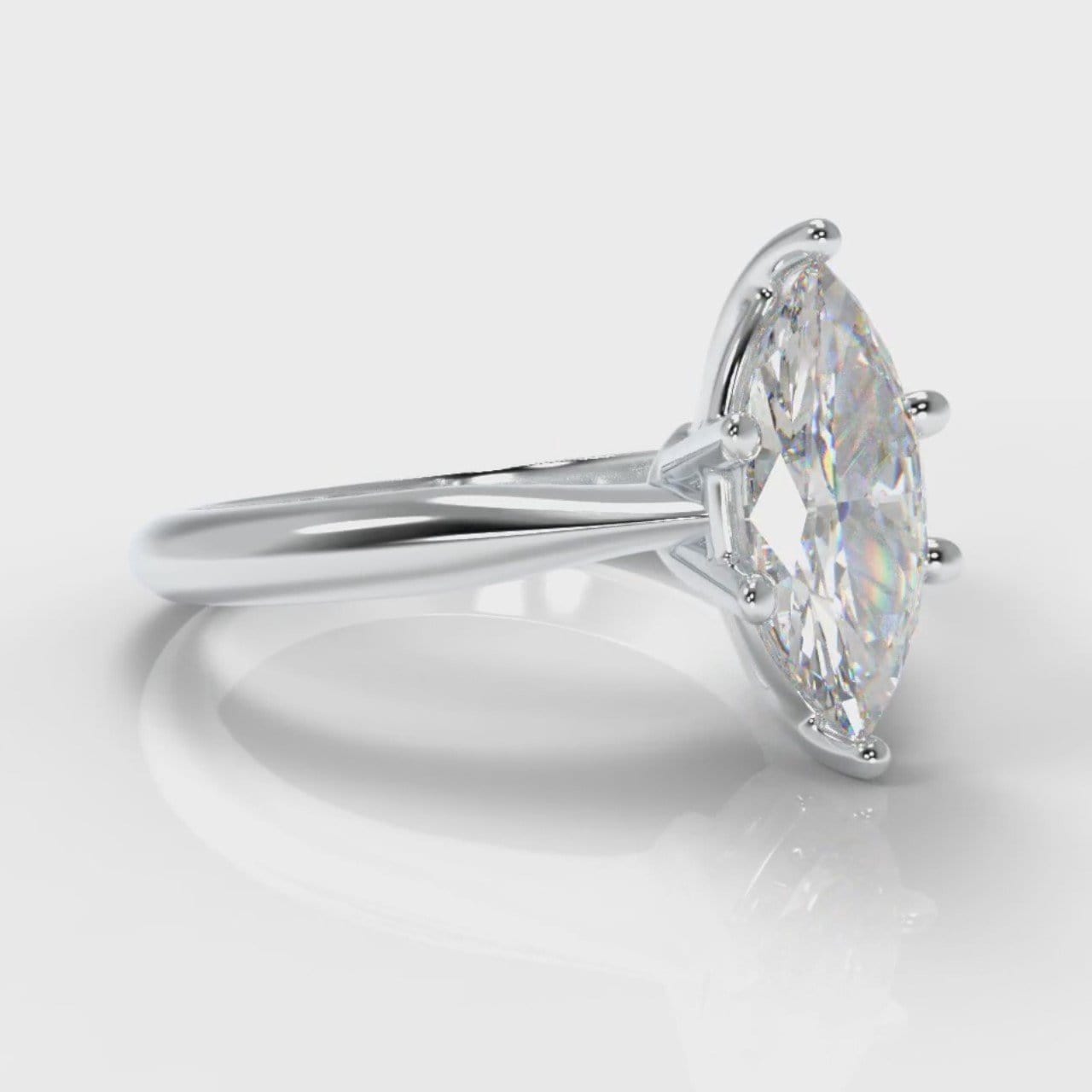 Star Solitaire Marquise Diamond Engagement Ring