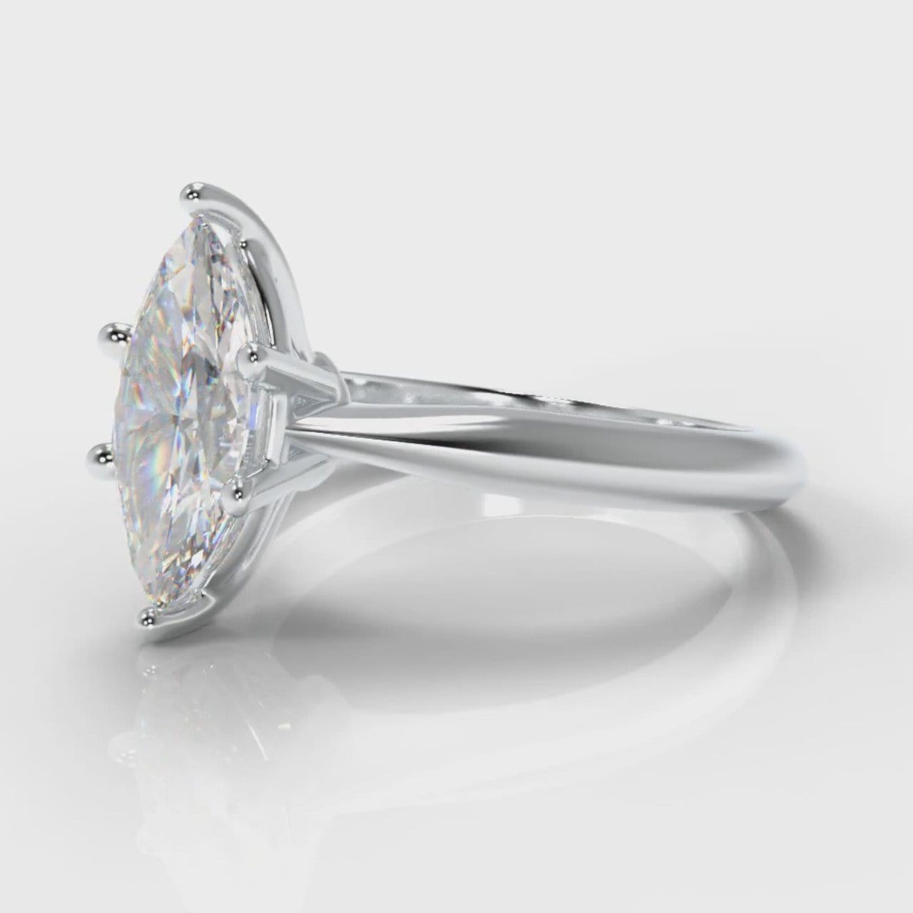 Star Solitaire Marquise Diamond Engagement Ring