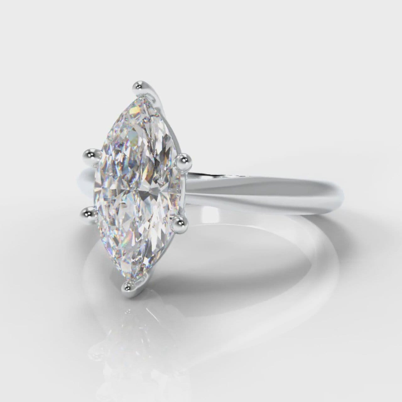 Star Solitaire Marquise Diamond Engagement Ring