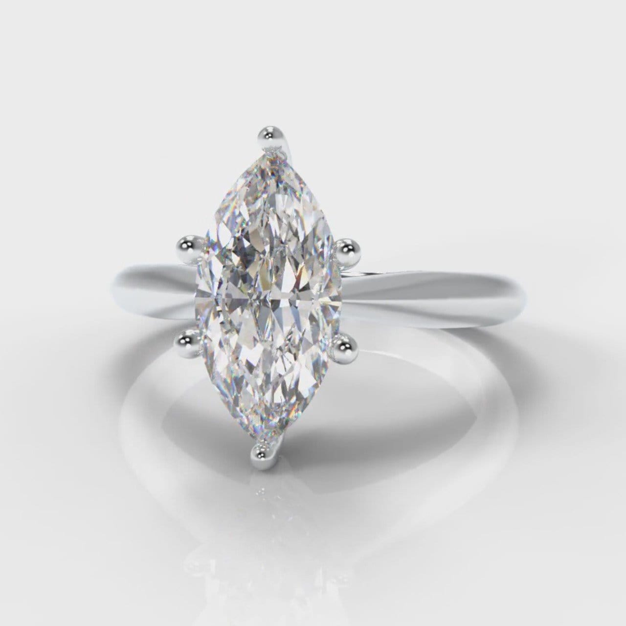 Star Solitaire Marquise Diamond Engagement Ring