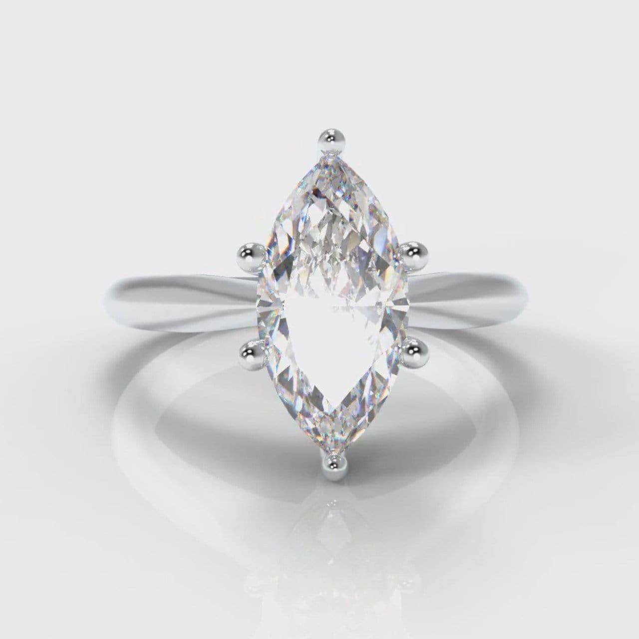 Star Solitaire Marquise Diamond Engagement Ring