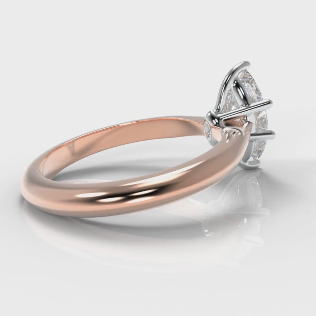 Star Solitaire Marquise Diamond Engagement Ring - Rose Gold