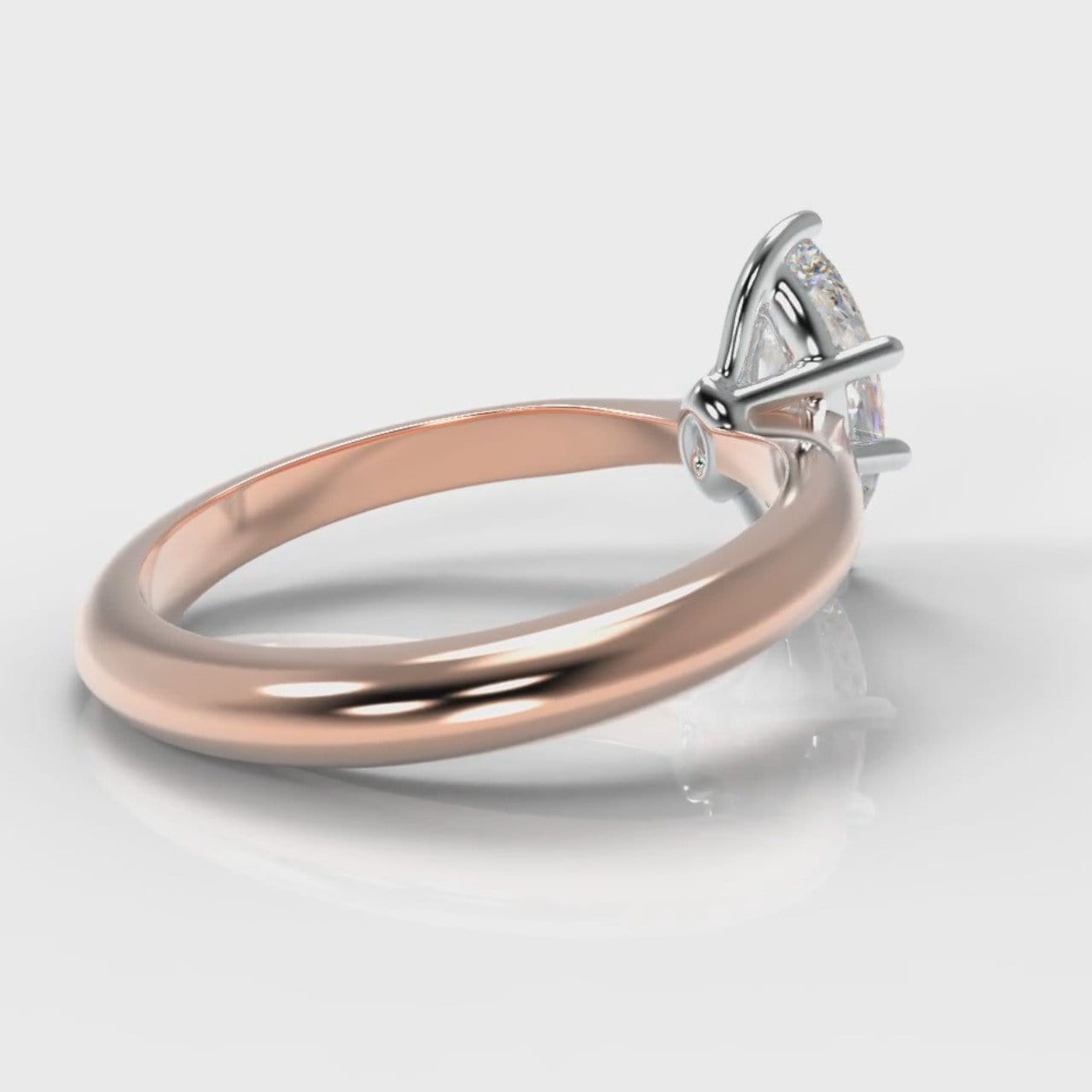Star Solitaire Marquise Diamond Engagement Ring - Rose Gold