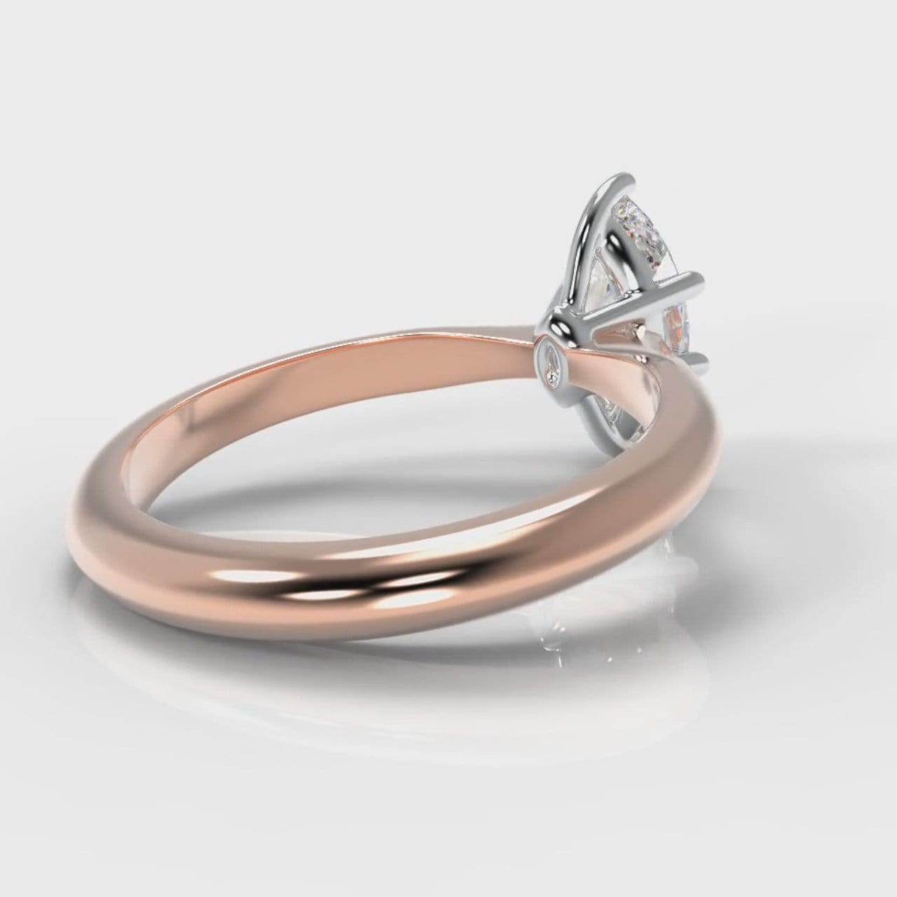 Star Solitaire Marquise Diamond Engagement Ring - Rose Gold