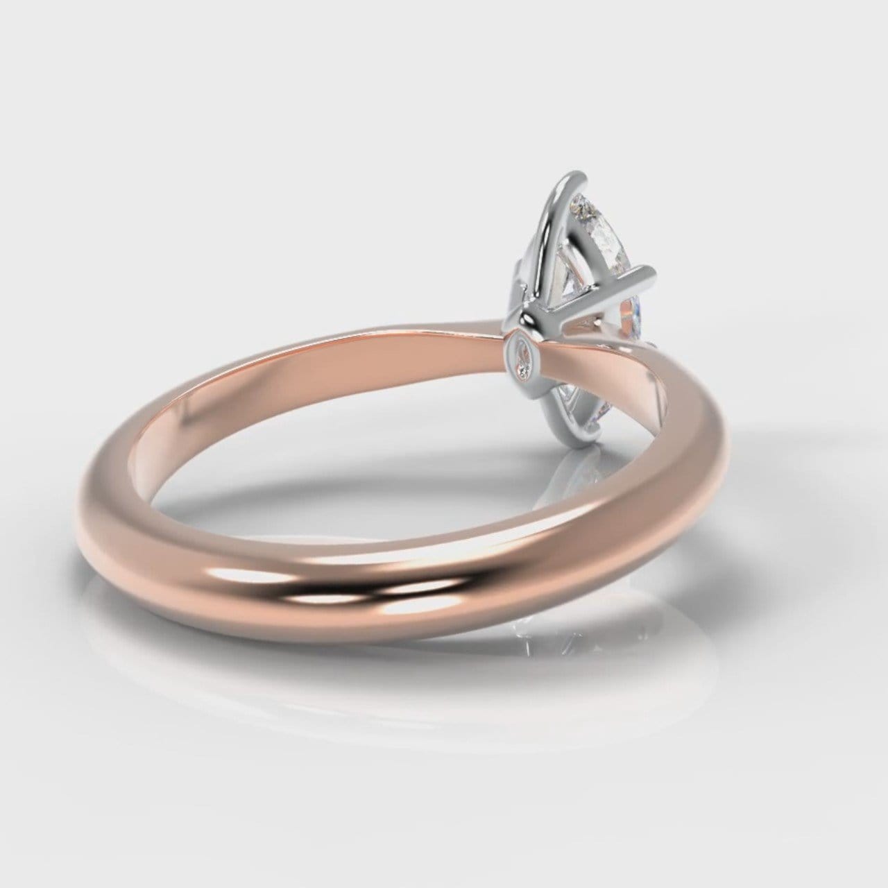 Star Solitaire Marquise Diamond Engagement Ring - Rose Gold