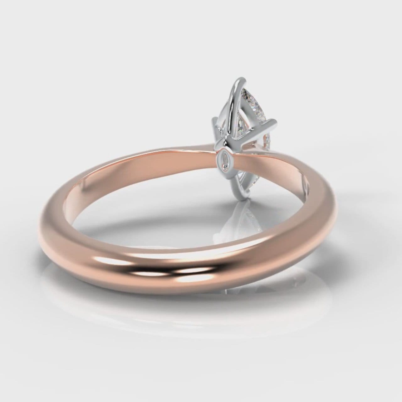 Star Solitaire Marquise Diamond Engagement Ring - Rose Gold