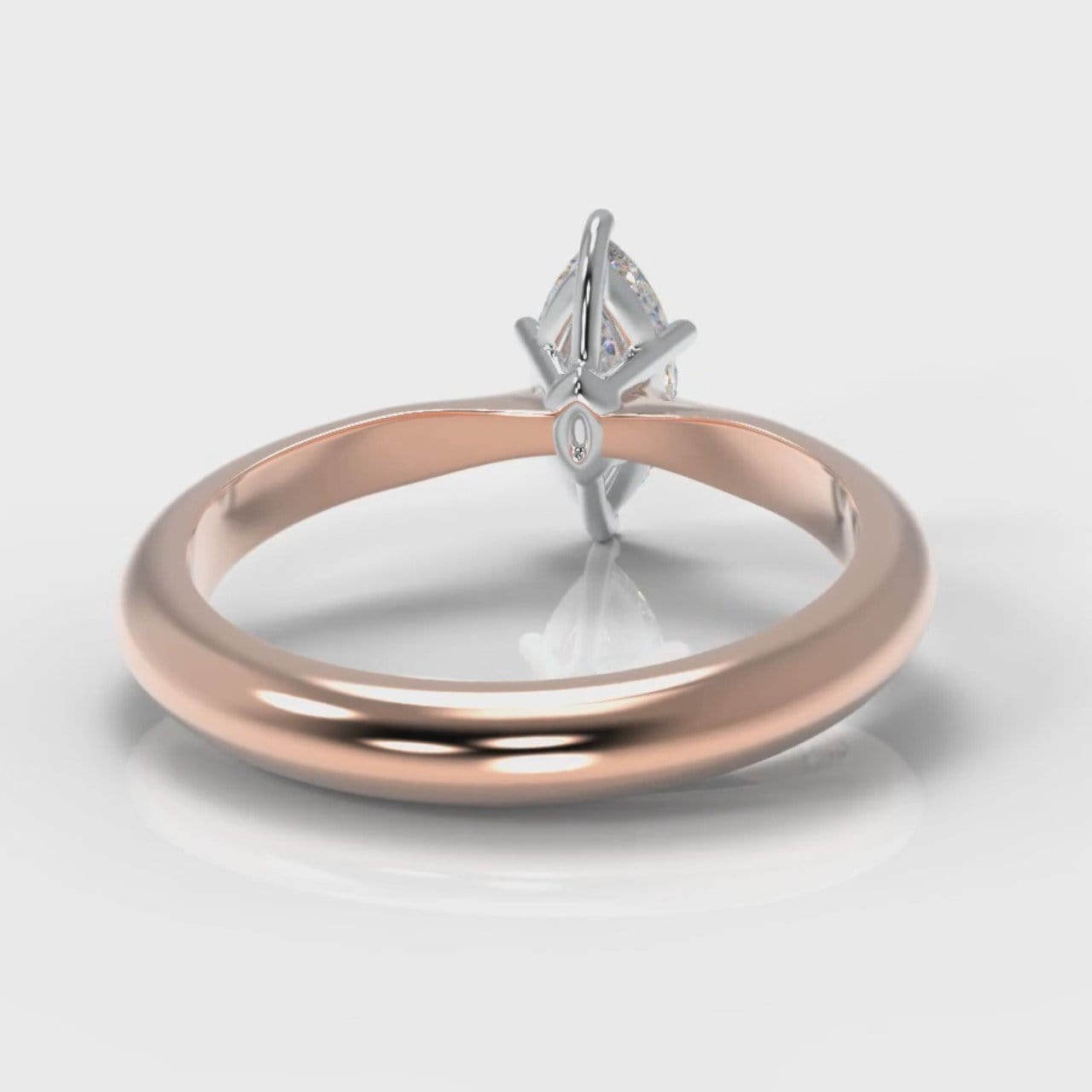 Star Solitaire Marquise Diamond Engagement Ring - Rose Gold
