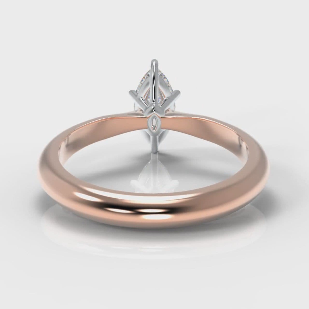 Star Solitaire Marquise Diamond Engagement Ring - Rose Gold