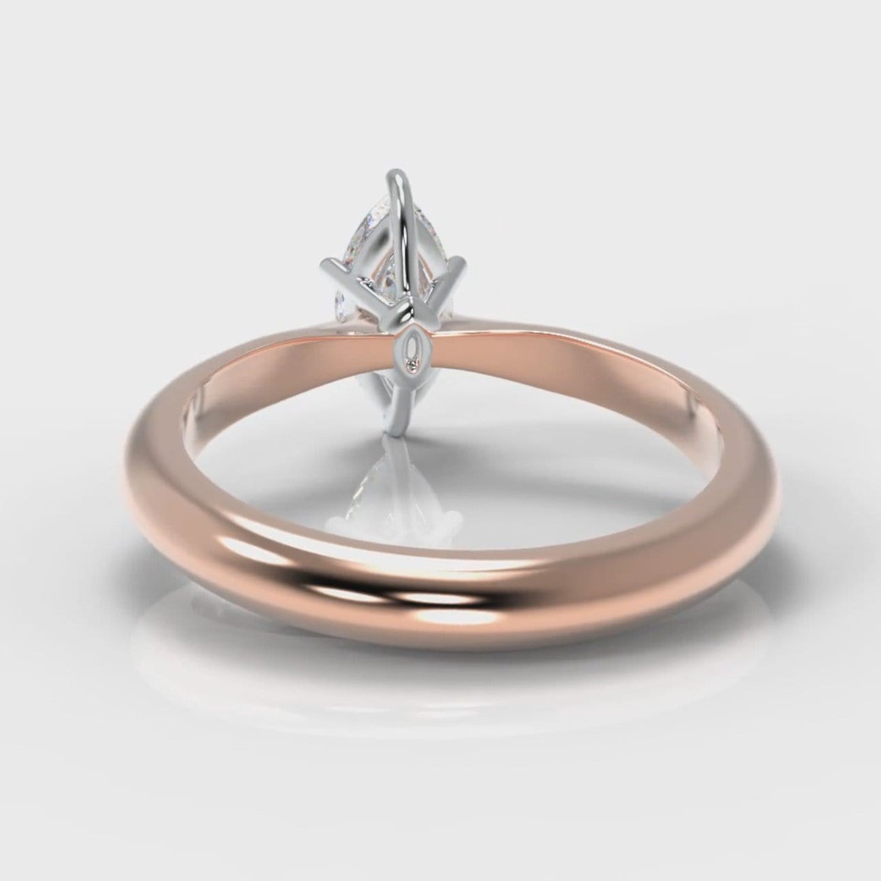 Star Solitaire Marquise Diamond Engagement Ring - Rose Gold
