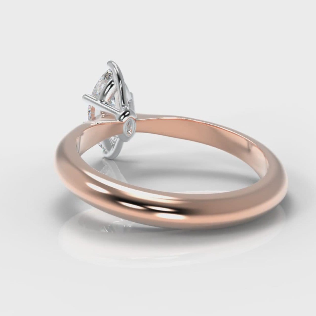 Star Solitaire Marquise Diamond Engagement Ring - Rose Gold