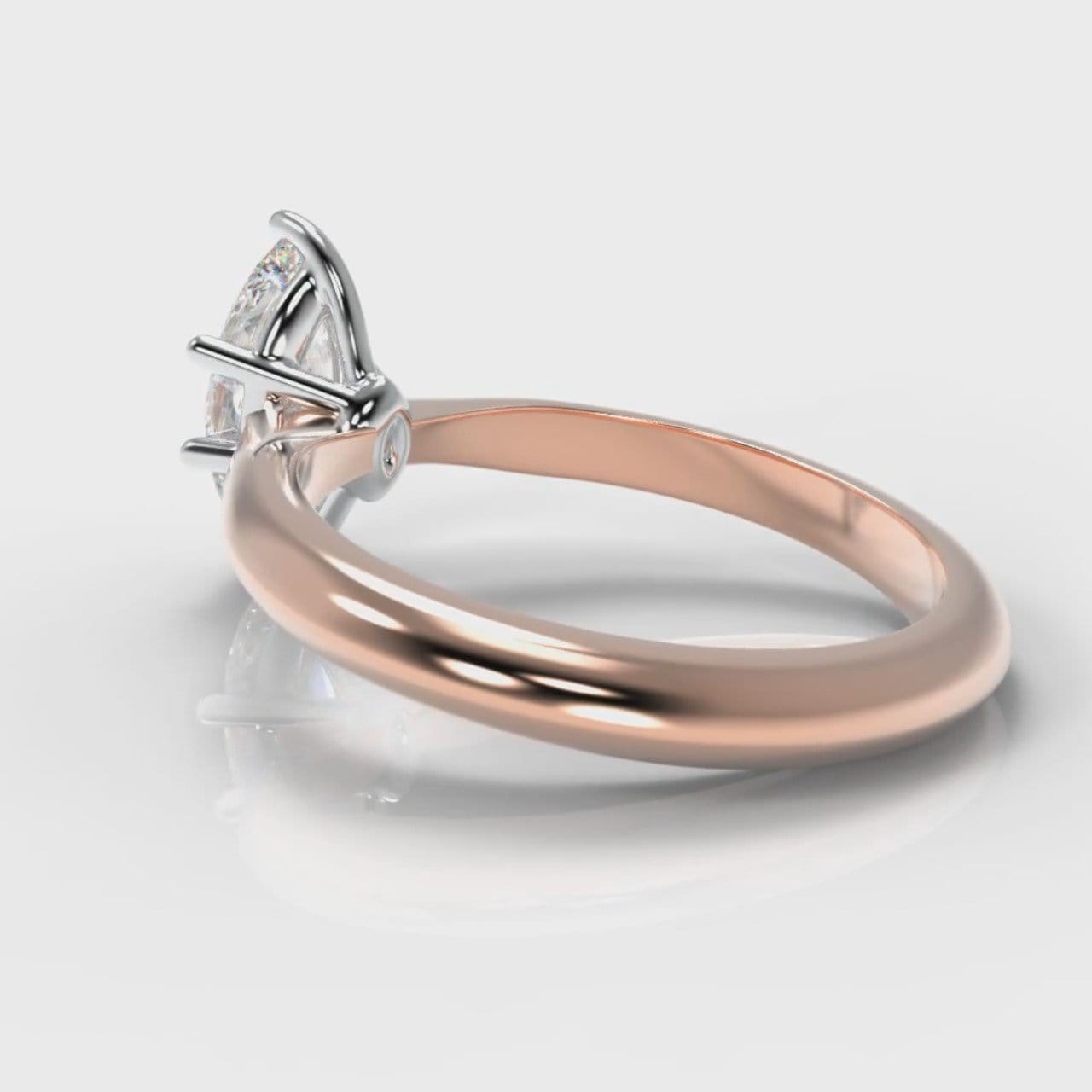 Star Solitaire Marquise Diamond Engagement Ring - Rose Gold