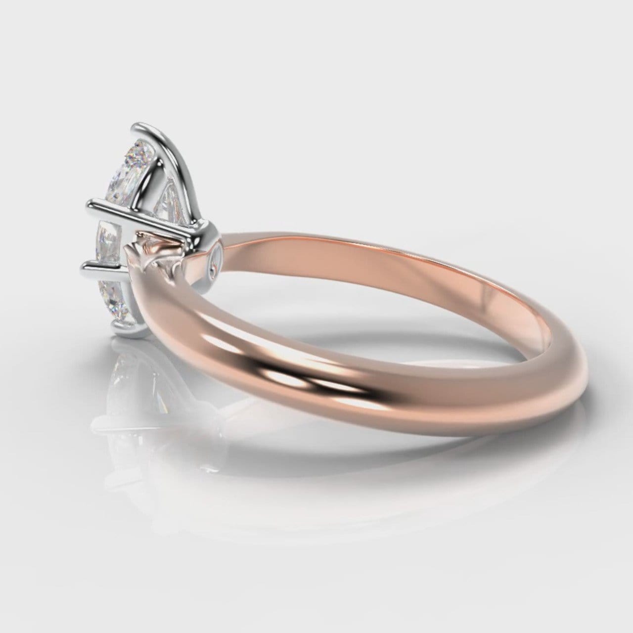 Star Solitaire Marquise Diamond Engagement Ring - Rose Gold