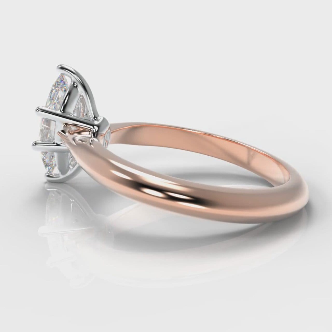 Star Solitaire Marquise Diamond Engagement Ring - Rose Gold
