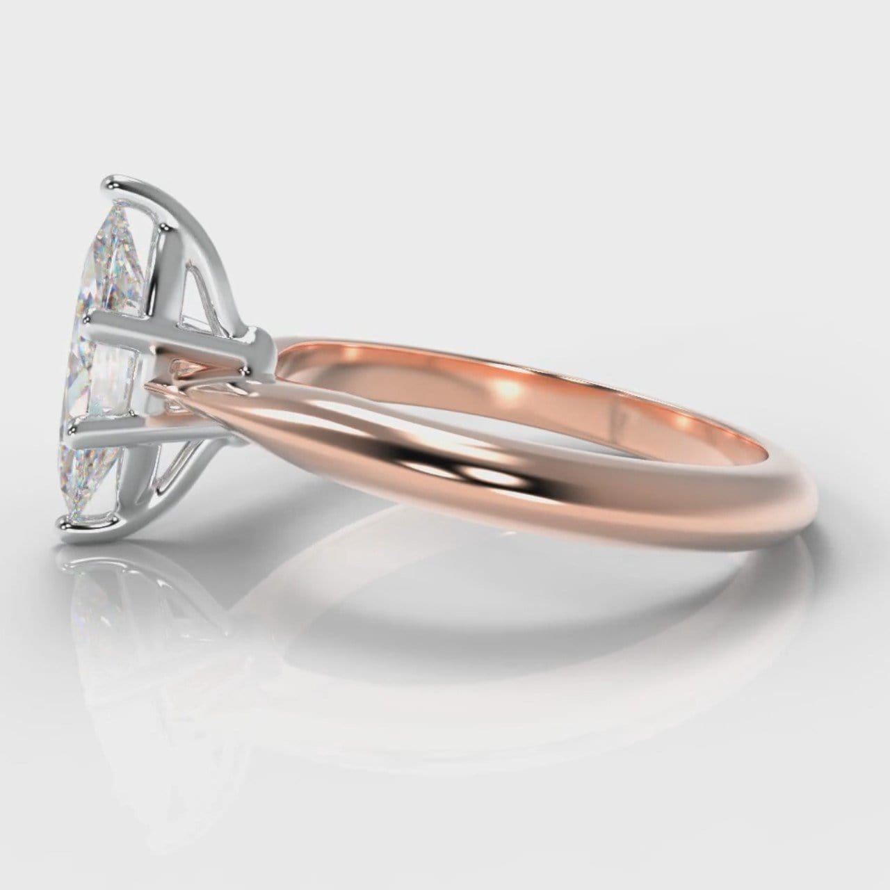 Star Solitaire Marquise Diamond Engagement Ring - Rose Gold