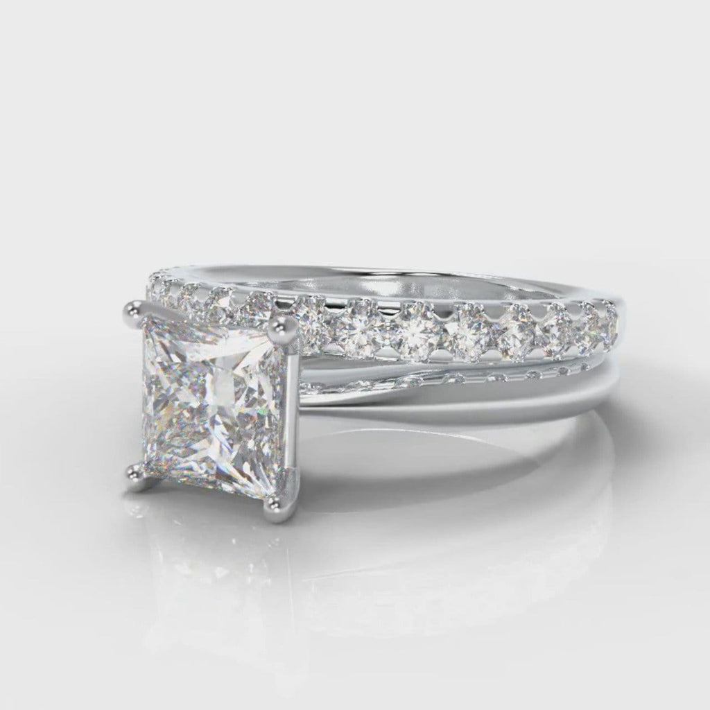 Carrée Solitaire Princess Cut Diamond Bridal Set