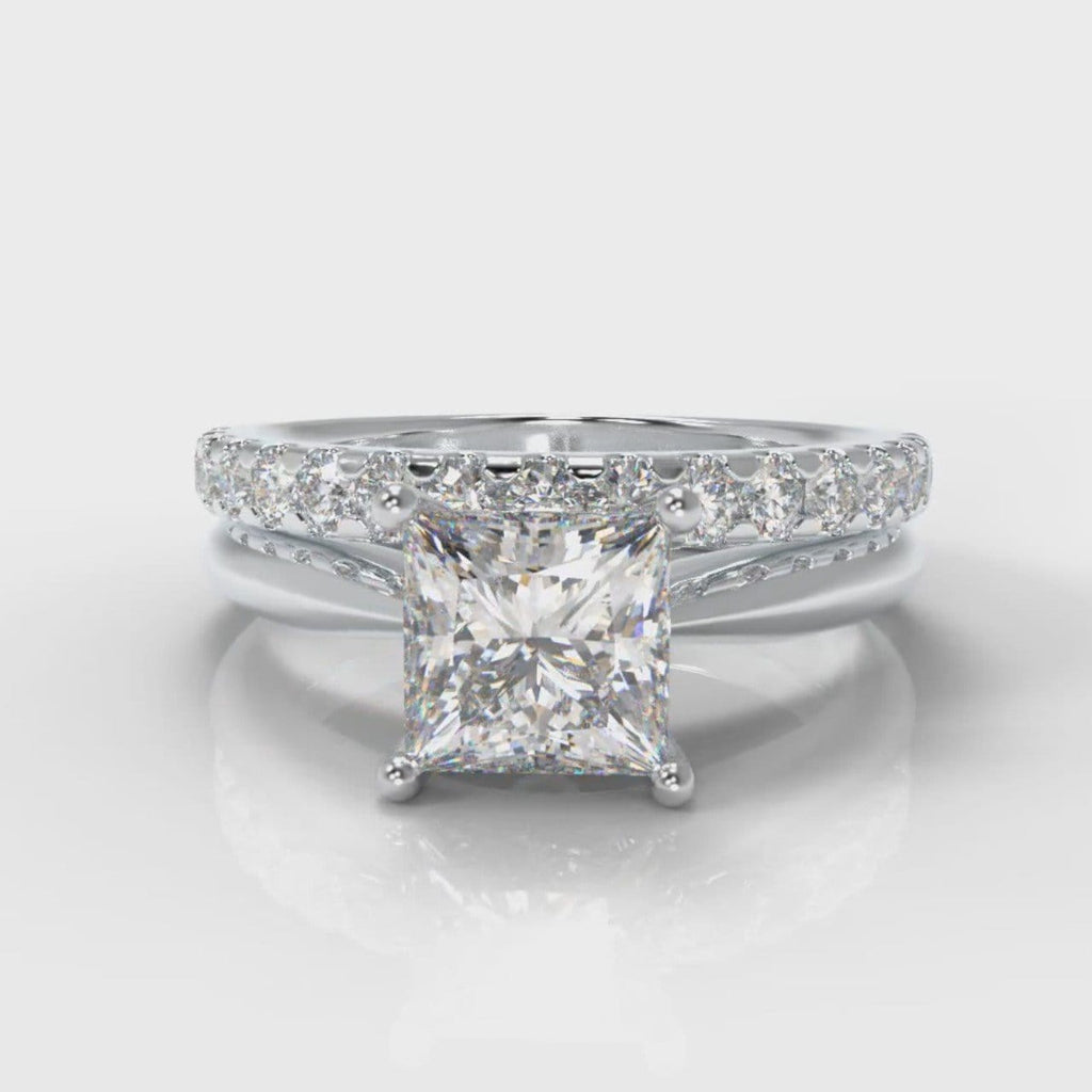 Carrée Solitaire Princess Cut Diamond Bridal Set