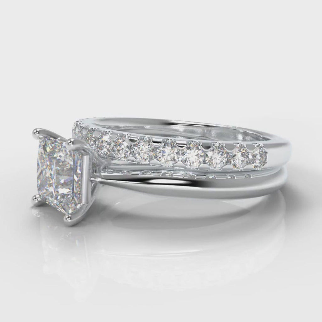 Carrée Solitaire Princess Cut Diamond Bridal Set