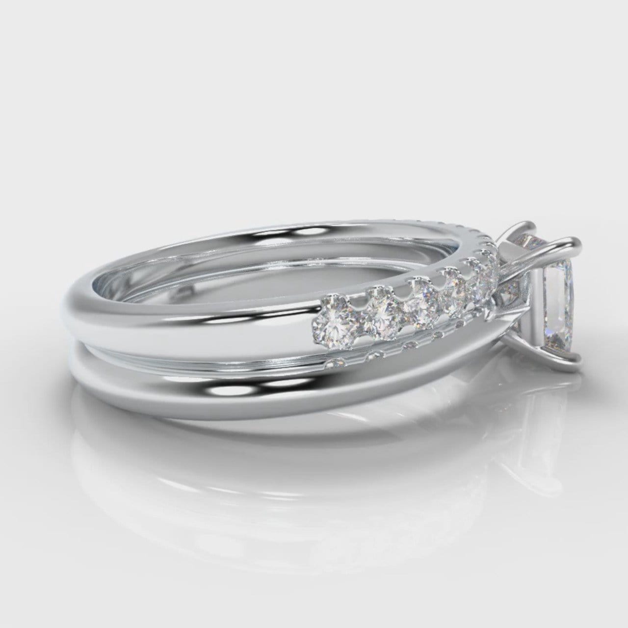 Carrée Solitaire Princess Cut Diamond Bridal Set