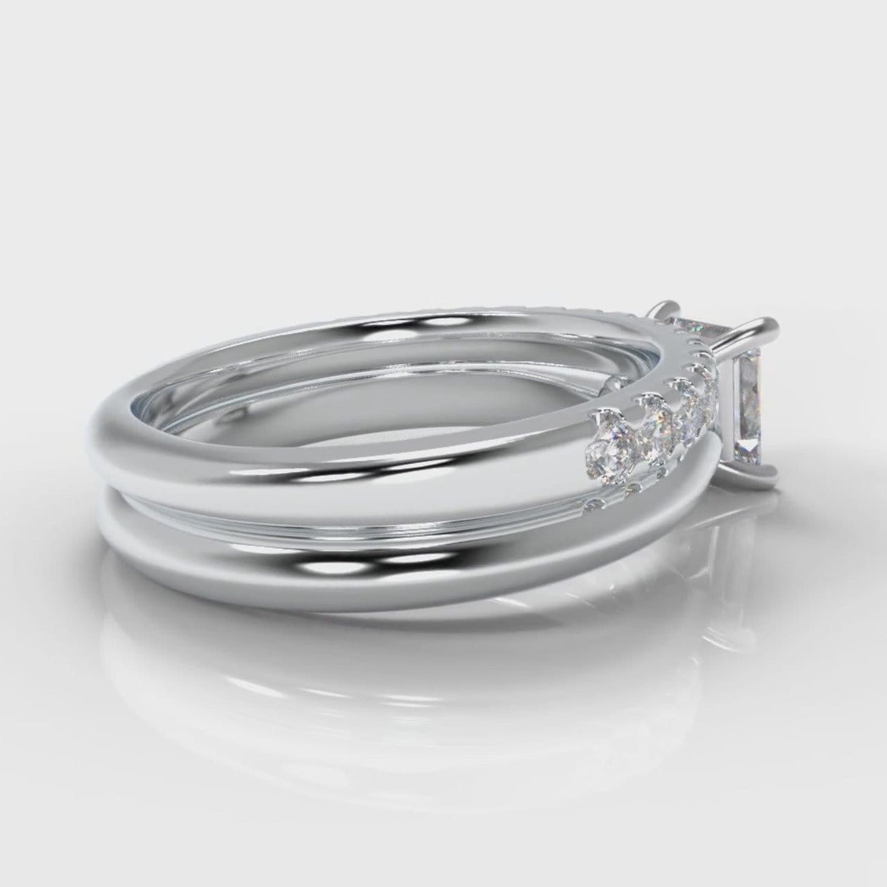 Carrée Solitaire Princess Cut Diamond Bridal Set