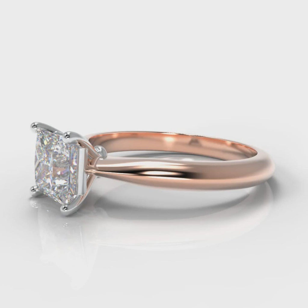 Carrée Solitaire Princess Cut Diamond Engagement Ring - Rose Gold