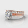 Star Solitaire Round Brilliant Bridal Set - Rose Gold